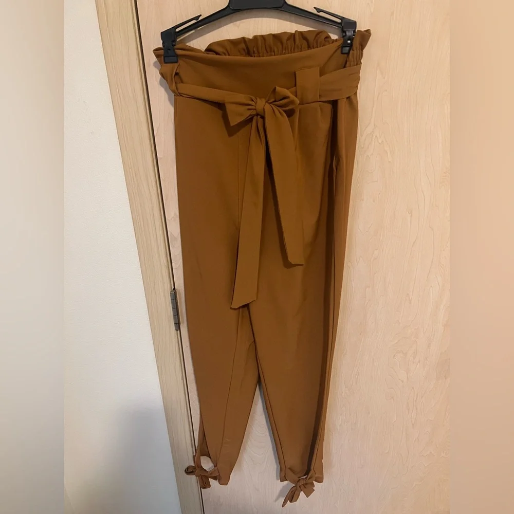 GRACE KARIN Women's Pants So High Waist Self Tie Belted Pencil Trouser. Size S. - Picture 1 of 5